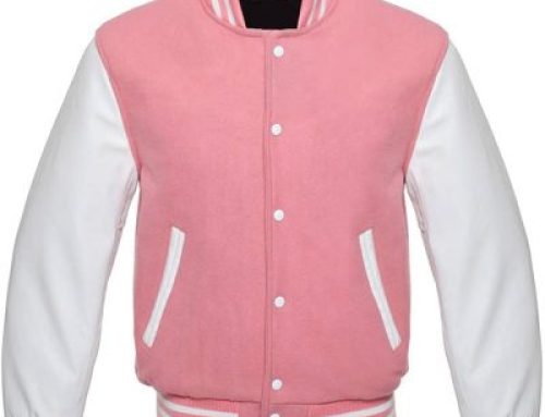 Custom varsity jacket with leather sleeves polyester