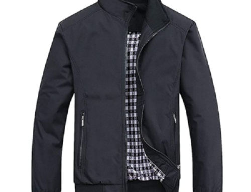 Stylish men’s leather lightweight rain jacket